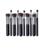 Makeup Brush Set Cosmetic Foundation Blending Brushes Kab Silver
