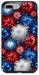 iPhone 7 Plus/8 Plus Red, White, Blue Floral Fireworks Pattern Case