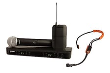 Shure BLX1288/SM31 UHF Wireless Microphone System - Perfect for Church, Karaoke, Stage, Vocals - 14-Hour Battery Life, 100m Range | Includes Handheld & Headset Mics, Dual Channel Receiver | K3E Band