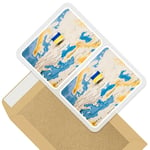 2 x Rectangle Stickers 10cm - World Map Ukraine Flag Kiev Travel #46472