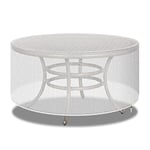 Meubles en rotin à l'extérieur Couvre Table de terrasse Ronde Couverture imperméable - Meubles de Jardin Couvre Circulaire pour la Table et Les chaises de Patio Ensemble 163x71cm Transparent