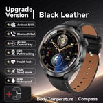 2024 Uutta Huawei Outdoor Sports Smart Watch Miesten Amoled-Näyttö Nfc Gps-Kompassi Syke Vesitiivis Bluetooth Call Smartwatch_Black Leather_1.85 HD Large Screen