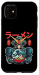 Coque pour iPhone 11 Ramen japonais Mecha Robot géant La grande vague Anime