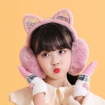 Varma vinterhörselkåpor: Söta kattöron i koreansk stil för flickor, barn och barn - mysiga öronvärmare för kyliga dagar mörk rosa dark pink