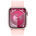 Apple Series 9 GPS 41mm Pink Case Light Pink Sport Band MR953 - Dame - 41 mm - Smartklokke - Quartz med lader