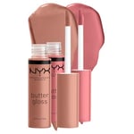 NYX Professional Makeup Gloss à Lèvres Repulpant Butter Gloss, Non Collant, Madeleine & Tiramisu, Pack Duo