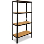 Shelfplaza - black 200x90x40 cm Étagère charge lourde / meuble etagere noir metal avec 4 niveaux / capacité charge 175kg / meuble etagere metal noir