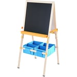 Teamson Kids - Tableau évolutif chevalet enfant en bois multifonction 3 en 1 avec rangement bleu fille garçon mixte TK-FB028G - Bleu