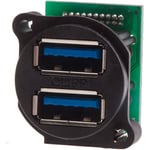Rs Pro - Connecteur usb 3.0 a Femelle 2 ports, Montage panneau, Droit ( Prix pour 1 )