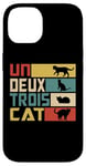 Coque pour iPhone 14 Un Deux Trois Cat - Jeu de mots français amusant, chat amusant