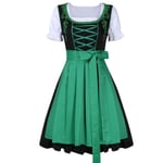 Kvinnors Tyska Oktoberfestdräkt Dirndl Traditionell Bayerisk Ölkarneval Fraulein Cosplay Piga Klädsel Outfit -hg Green L