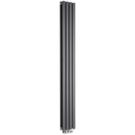 Hudson Reed - Vitality Caldae – Radiateur Design Vertical – Raccordement Central – Anthracite – 178 x 23.6cm Double Rang