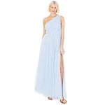 Anaya with Love Womens Ladies Maxi One Cold Shoulder Dress with Slit Split Sleeveless Prom Wedding Guest Bridesmaid Ball Evening Gown Robe, Light Blue, 48 Femme