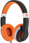 Rockpapa I20 Wired Folding Headphones On Ear without Microphone for Kids Childrens Adult, CD/DVD MP3/MP4 in Car/Airplane Laptop Tablet Mobile TV Black Orange