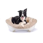 Ferplast Dog Bed & Cat Bed with Cushion, Dog Bed Washable, Raised Dog Bed, Plastic Dog Bed Medium, Dog Basket, Breathable & Antislip, SOFA' THRONE 85 x 62 x h 33 cm, White