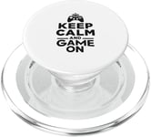 Keep Calm and Game On Funny Gamer Humour PopSockets PopGrip pour MagSafe