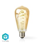 SmartLife LED vintage lampa | Wi-Fi | E27 | 360 lm | 4.9 W | Varm till cool vit | 1800 - 6500 K | Glas | Android / IOS | ST64 |