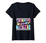 Womens Friends Twinning With My Bestie Funny Spirit Week Girls V-Neck T-Shirt