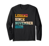 15 Year Old Legend Since November 2009 Vintage 15th Birthday Long Sleeve T-Shirt