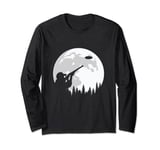 Clay pigeon shooting moon shooting sport shooter Long Sleeve T-Shirt