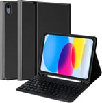 Étui Avec Clavier Pour Ipad 10e Génération 10,9"",Étui Clavier Allemand Pour Ipad 2022,Étui Folio Sans Fil Avec Support Pour Stylo Et Clavier Magnétique Amovible Avec Disposition Qwertz