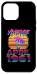 Coque pour iPhone 12 Pro Max 64 Years Old Retro Vintage Funny April 1961 64th Birthday