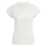 adidas Femme Essentials Linear Cotton T-Shirt, Wonder Alumina/White, M