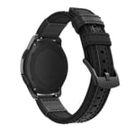 Samsung Galaxy Gear S3 / S3 Frontier / Galaxy Watch 46mm klockband av äkta läder - Svart