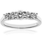 Diamant L'Eternel Womens Eternity Ring, 18ct White Gold IJ/I Round Brilliant Certified Diamond 0.75ct Weight - Size P 1/2