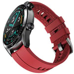 Watch Strap For Huawei Watch GT2/GT3/GT4 46mm, 22mm Watch Strap for Huawei Watch GT2 Pro/3 Pro 46mm/Runner/Sport/Classic, Silicone Watch Strap for Samsung Galaxy Watch 46mm/Watch 3 45mm(Red)