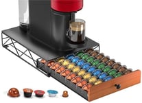 Support de dosettes de café en métal pour 50 capsules Nespresso Vertuo et 50 dosettes Dolce Gusto, HFHOME Nespresso Vertuoline Organiseur de tiroir à capsules pour machine à café