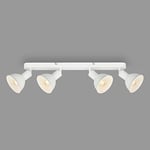 BRILONER - Lampe de plafond rétro 4 feux, lampe de plafond rétro 4 feux, spot de plafond E14, réglable, blanc, 550 x 140 x 60 mm