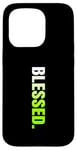 iPhone 15 Pro Green Blessed. Vertical Green Color Graphic Case