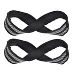 (M)1 Pair Figure 8 Weight Lifting Straps Dead Lift Wrist Strap For Pull Ups AS