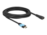 Delock - Hög Hastighet - Hdmi-Förlängningskabel - Hdmi Hona Till Hdmi Hane - 3 M - Trippelskärmad - Svart, Turkos - 8K60hz Stöd, Up To 48 Gbps Data Transfer Rate