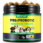 Probiotics Chews for Dogs - Pre & Probiotic Digestive Treats for Dog, Support Gut Health, Seasonal Allergies, Itchy Skin, Dog Supplement Soft Chews for Pet Immune System for All Type Dogs - 120pc/Duck