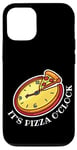 Coque pour iPhone 12/12 Pro Horloge Pizza Temps Mangez Plus De Pizza Fun Horloge