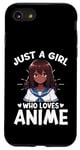 Coque pour iPhone SE (2020) / 7 / 8 Just a Girl Who Loves Anime Merch Afro-Américain Afro