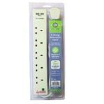 5 GANG 2M EXTENSION LEAD WITH DUAL USB 2.4A SURGE PROTECTED 5 WAY 2 Meter LEAD