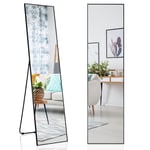 FANTASK 160 x 40 cm - Miroir sur Pied 2 en 1 - Miroir Mural et de Dressing - pour Chambre à Coucher, Salon et entrée (Noir)