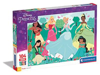 Clementoni - 23767 - Supercolor Puzzle Disney Princess - 104 Maxi pièces, Puzzle Enfants 4 Ans - Puzzle Enfant Clementoni, Puzzle Dessin animé - fabriqué en Italie