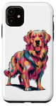 iPhone 11 Cute Colorful Golden Retriever Dog Art for Pet Lovers Case