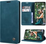 Coque Pour Samsung Galaxy S10 4g Cuir Etui Housse Premium Pu Portefeuille [Magnetique] [Porte Cartes] [Stand Fonction] Protection Coque Rabat Pour Samsung S10-Bleu-Vert