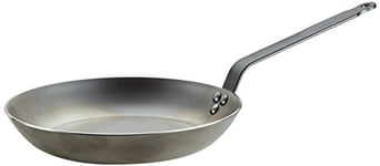 De Buyer - Poêle à frire "Coupe Lyonnaise" en acier CARBONE PLUS - Diamètre 28 cm -, Gris