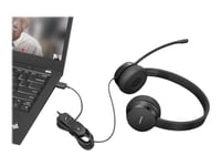 Lenovo - Hodesett - On-Ear - Kablet - Usb-A - Svart - Cru - For Thinkcentre M60q Chromebox  M70t Gen 3  Thinkcentre Neo 70  Thinkpad E14 Gen 3