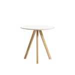 HAY - CPH20 2.0 Coffee Table Lacquered Oak Frame Ø50 X H49 White Top Lacquered Edge - Sofabord - Ronan & Erwan Bouroullec - Hvit - Tre