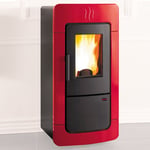 La Nordica Extraflame - Poele thermique a' granule's Diadema acs Idro 31,4 kw pour 815 m revetement en faience bordeaux