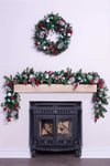 180cm Decorated Mixed Pine Garland with Tartan Bows | Christmas Tree World