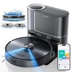 Proscenic M9 Pro Aspirateur Robot Laveur avec Station, 4500Pa Vidange Auto, Navigation LiDAR avec Cartographie,Connecté App/Alexa/Siri/IFTTT,250 Mins Pour Poils d’Animaux,Cheveux,Poussière et Moquette