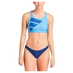 adidas Women's Big Bars Bikini, Fusazu/Azuvic/White, 6